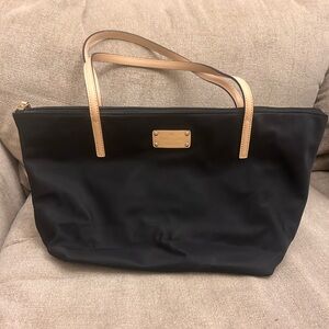 Kate Spade Black Tote Bag with Tan Handles